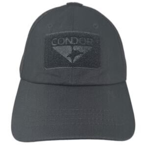 Condor Black Baseball Cap Hat One Size Mesh Back Adjustable Strapback Tonal